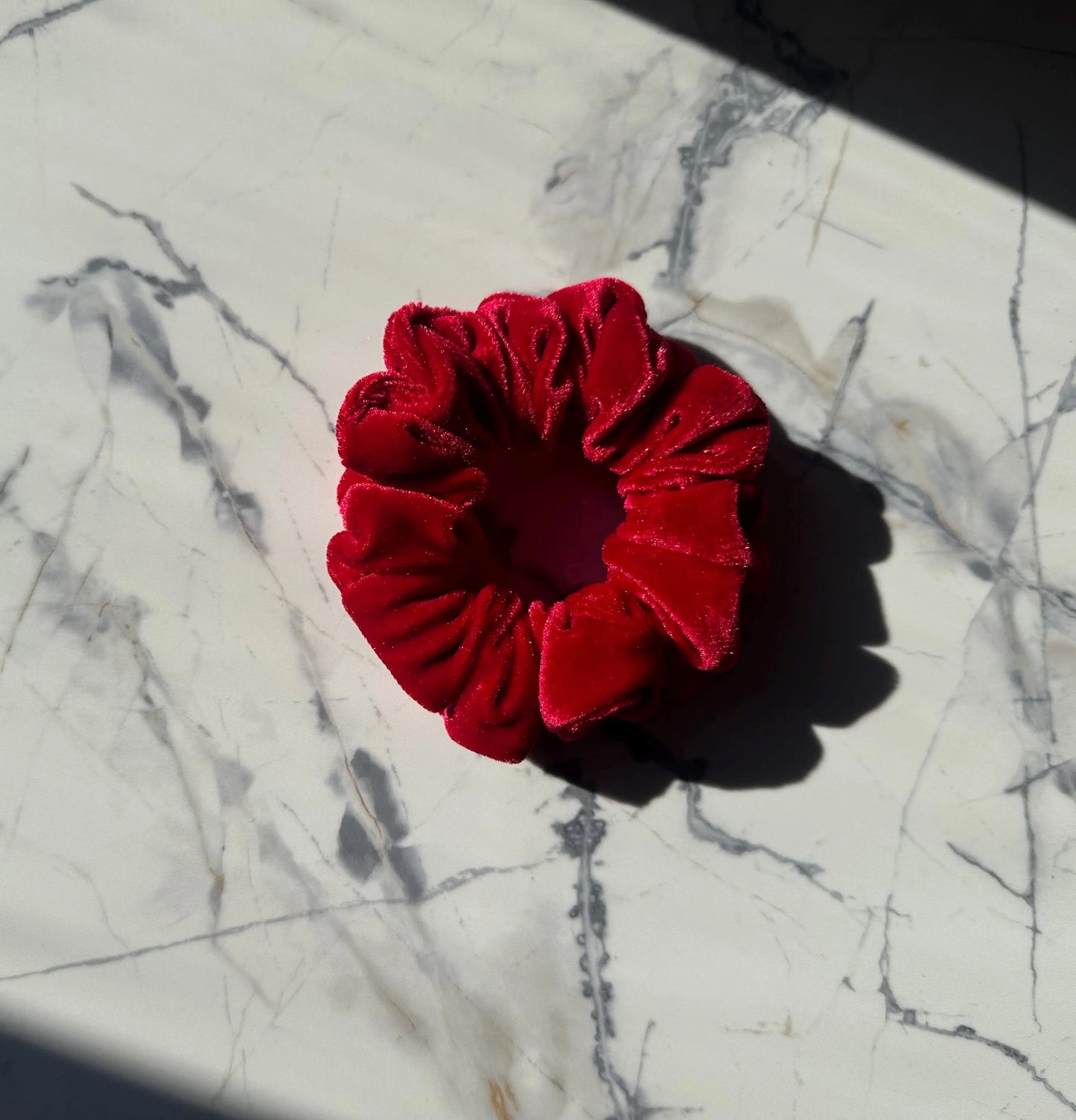 Candy Apple Red Velvet Scrunchie
