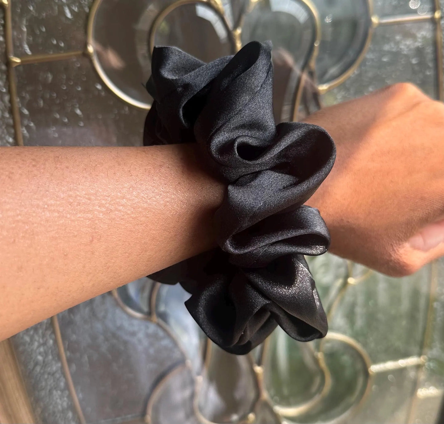 Black Satin Scrunchie