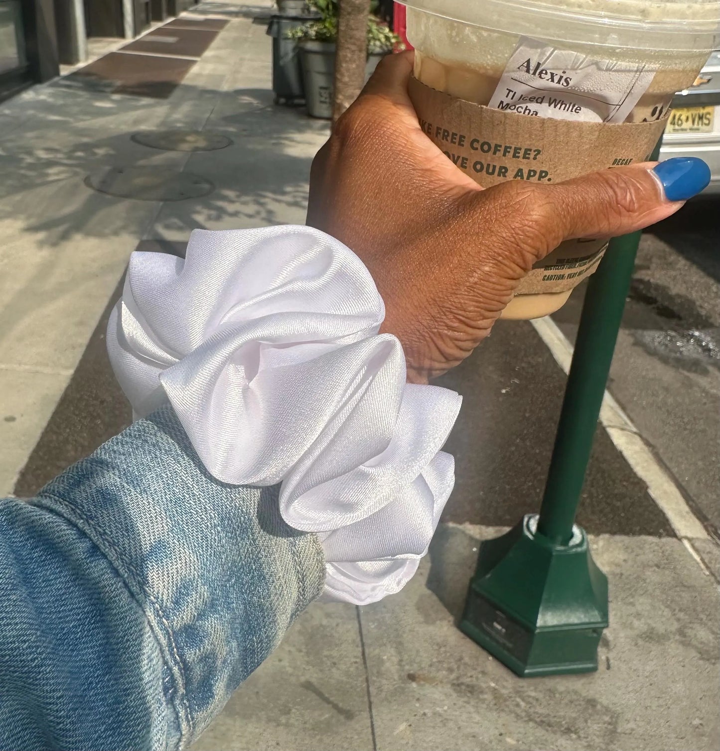 White Satin Scrunchie