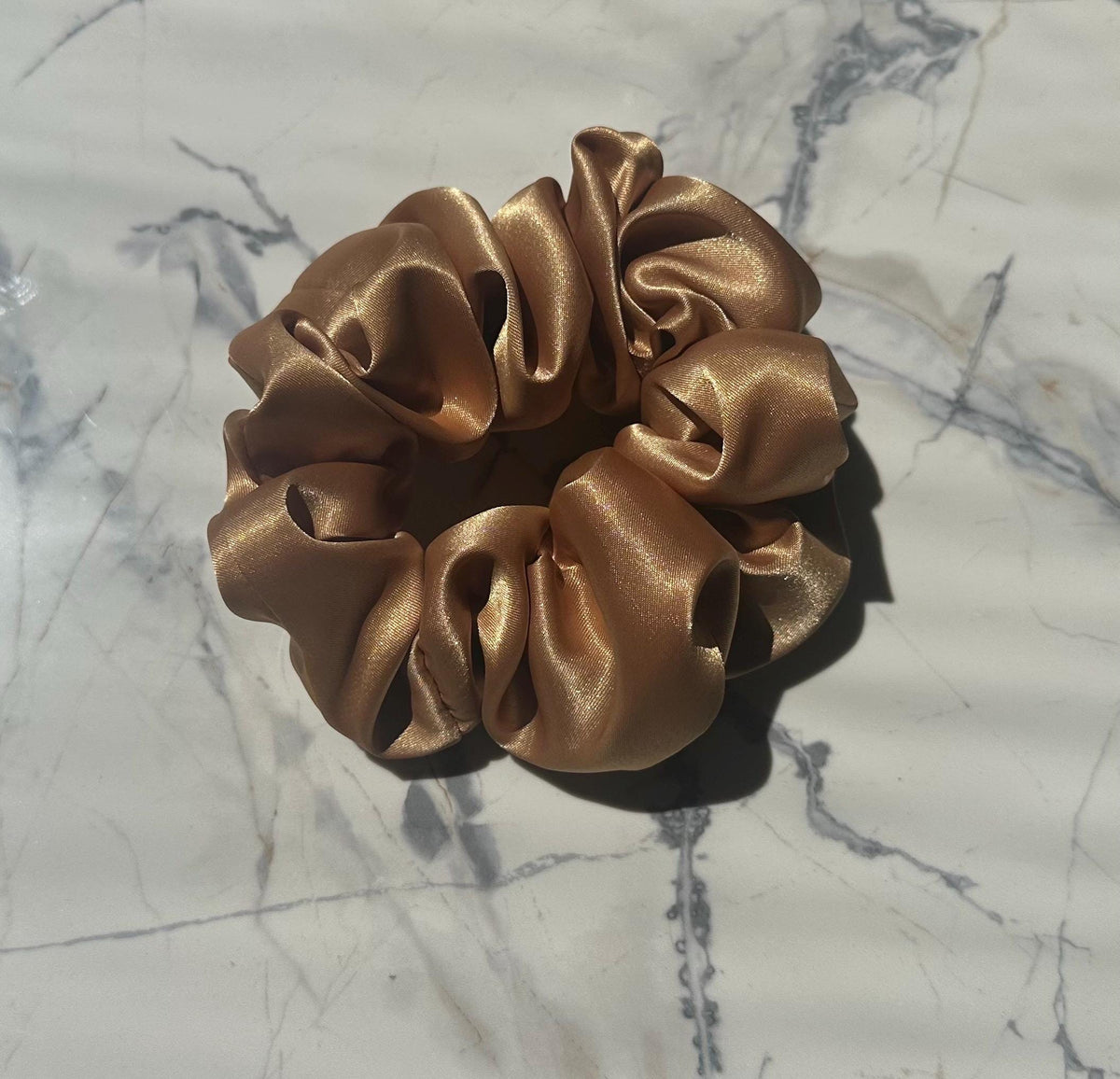 Large Gold Satin Scrunchie