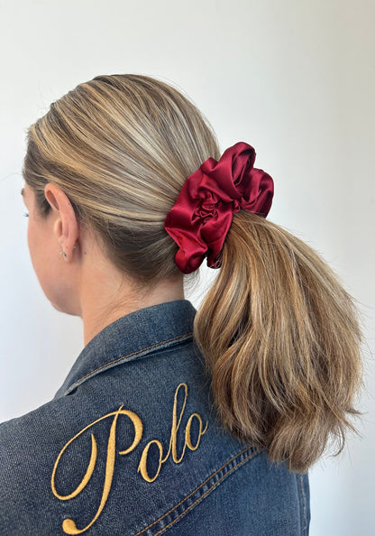 Red Satin Scrunchie