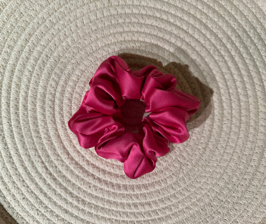 Ella Fuchsia Pink Extra Large Satin Silk Scrunchie