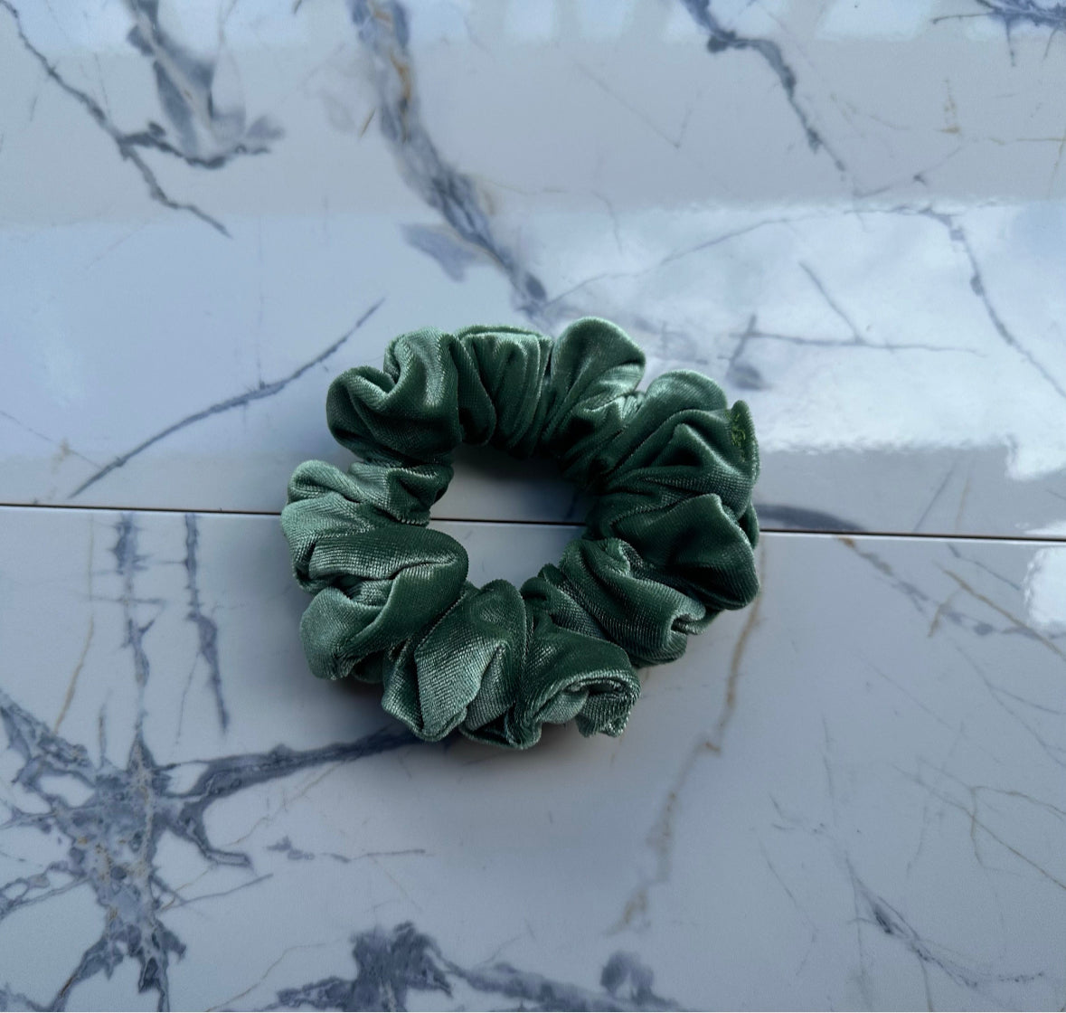 Green Velvet Scrunchie