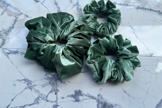 Green Velvet Scrunchie