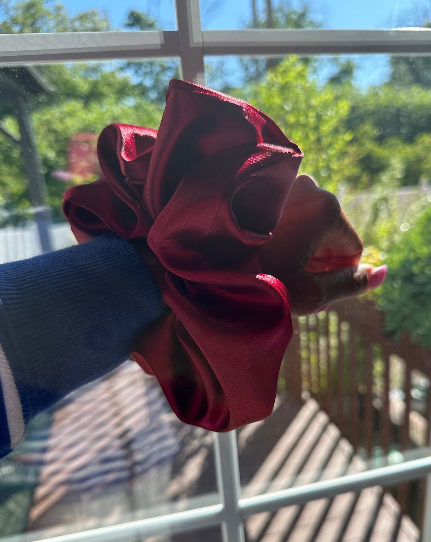 Red Satin Scrunchie