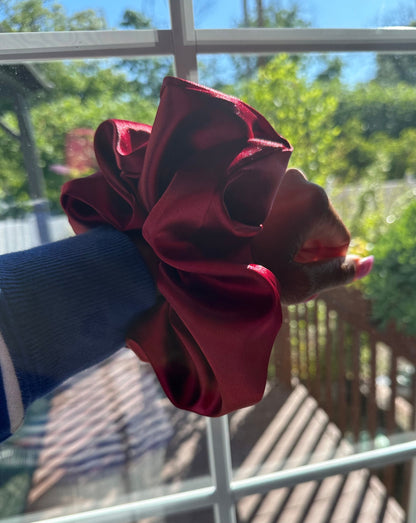 Red Satin Scrunchie