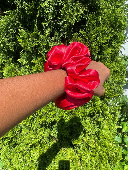 Red Satin Scrunchie