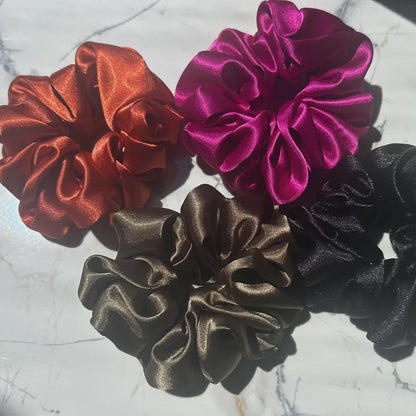 Fall Large Satin Scrunchies