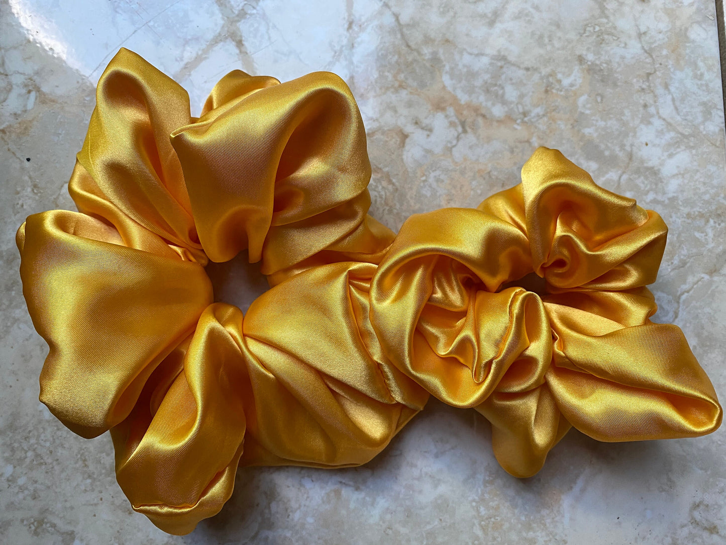 Yellow Satin Scrunchie