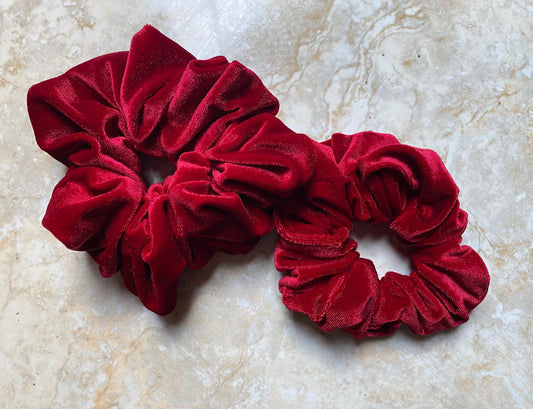 Candy Apple Red Velvet Scrunchie