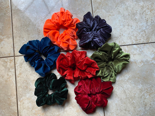 Velvet Scrunchie Set/VSCO/ Hair Ties/Hair Accessories/ Velour/Oversized/ Soft/Black Owned/