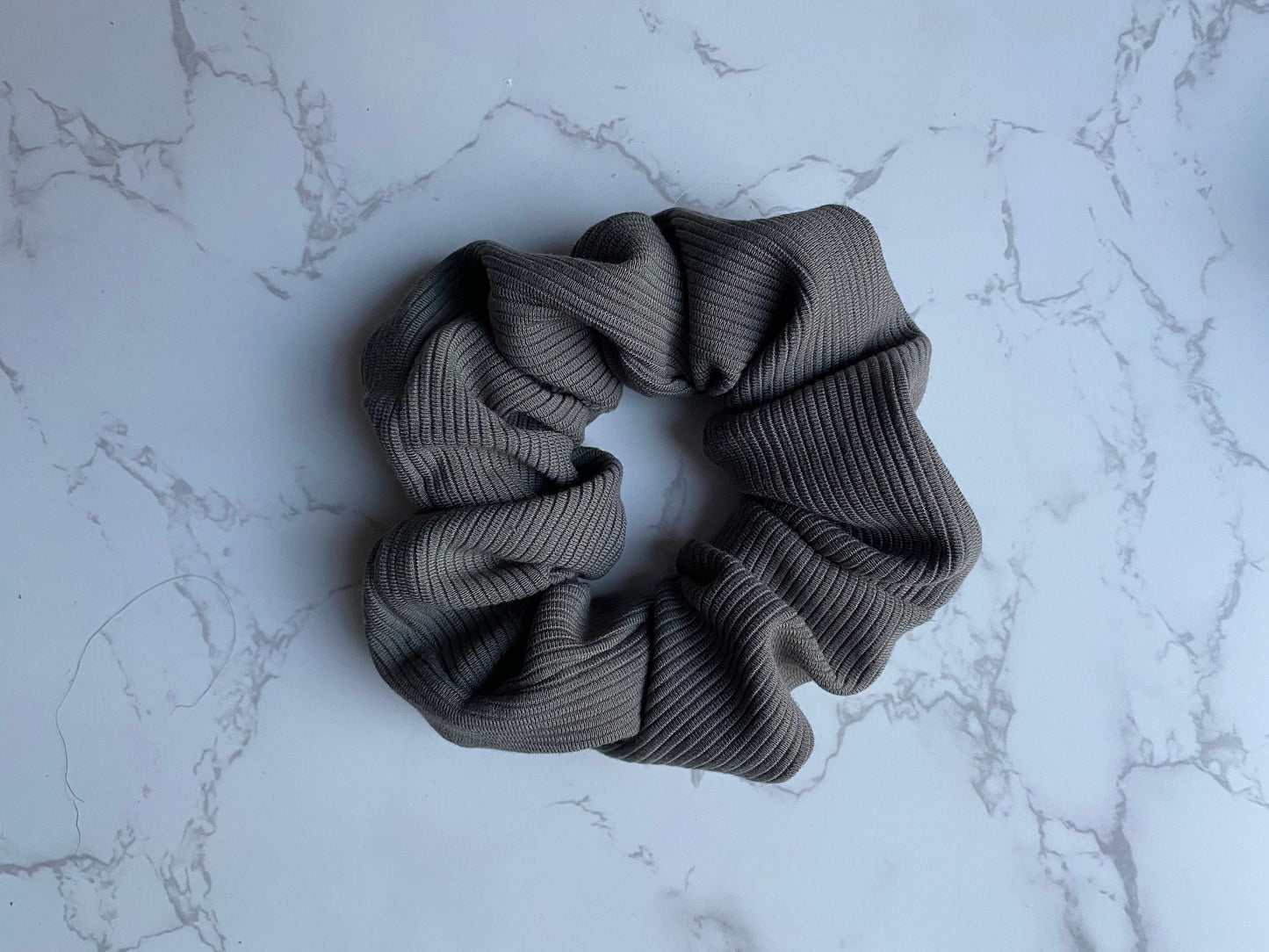 Holly Grey Ribbed Knit Scrunchies