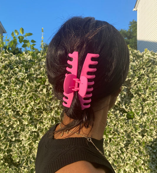 Large Neon Matte Hair Claw Clips