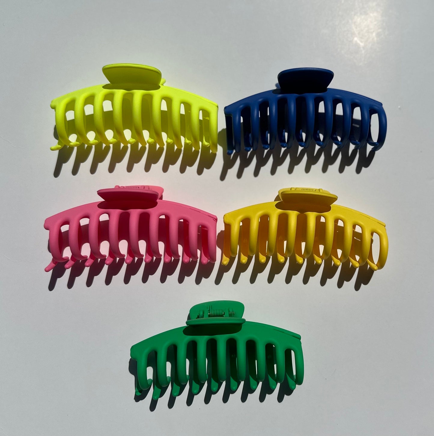 Large Neon Matte Hair Claw Clips