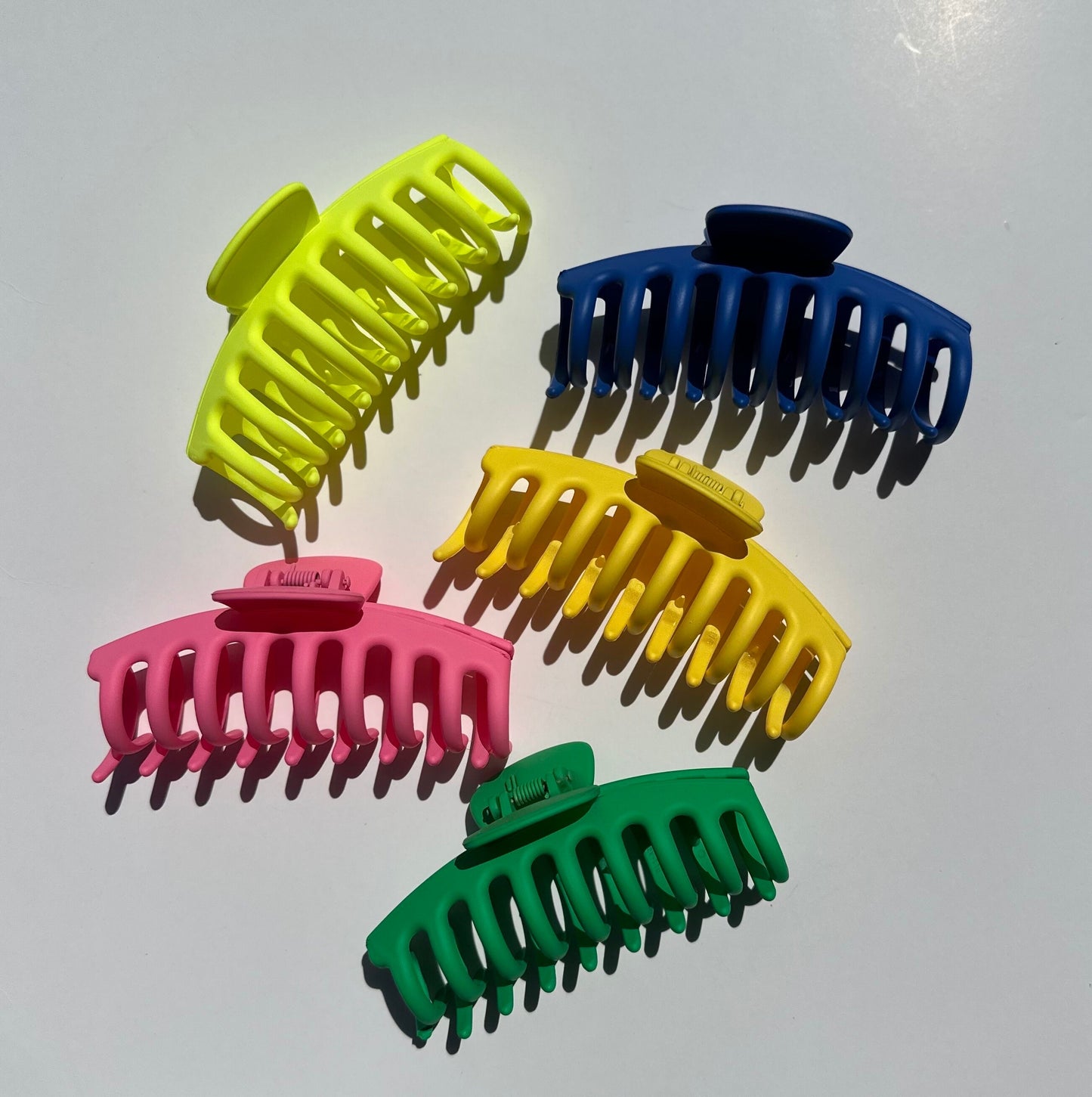 Large Neon Matte Hair Claw Clips