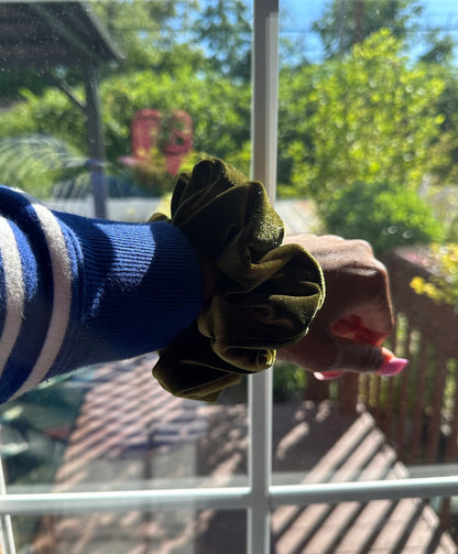 Green Velvet Scrunchie