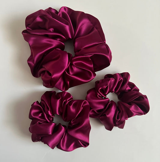 Magenta Satin Scrunchie