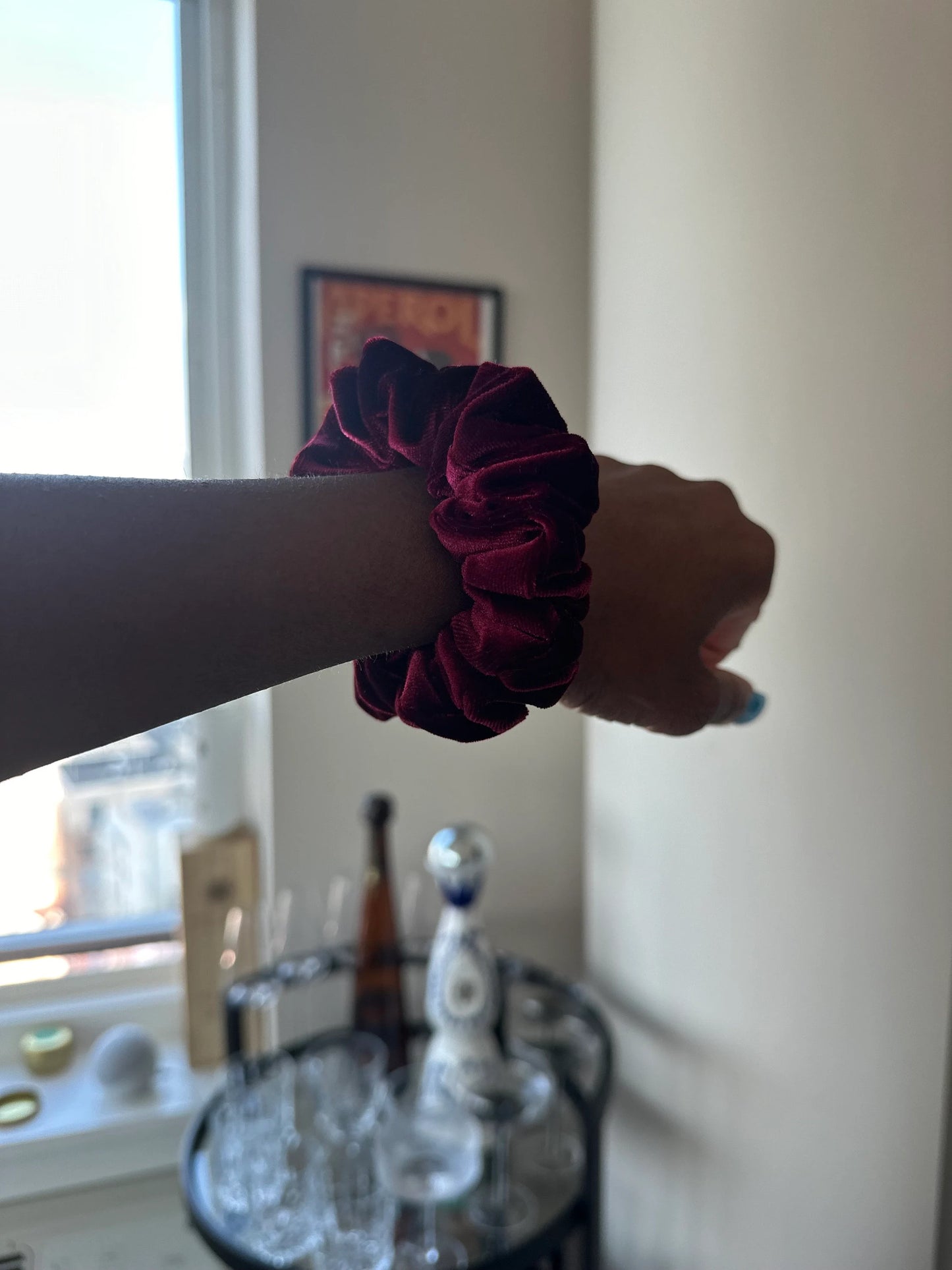 Dark Red Velvet Scrunchie