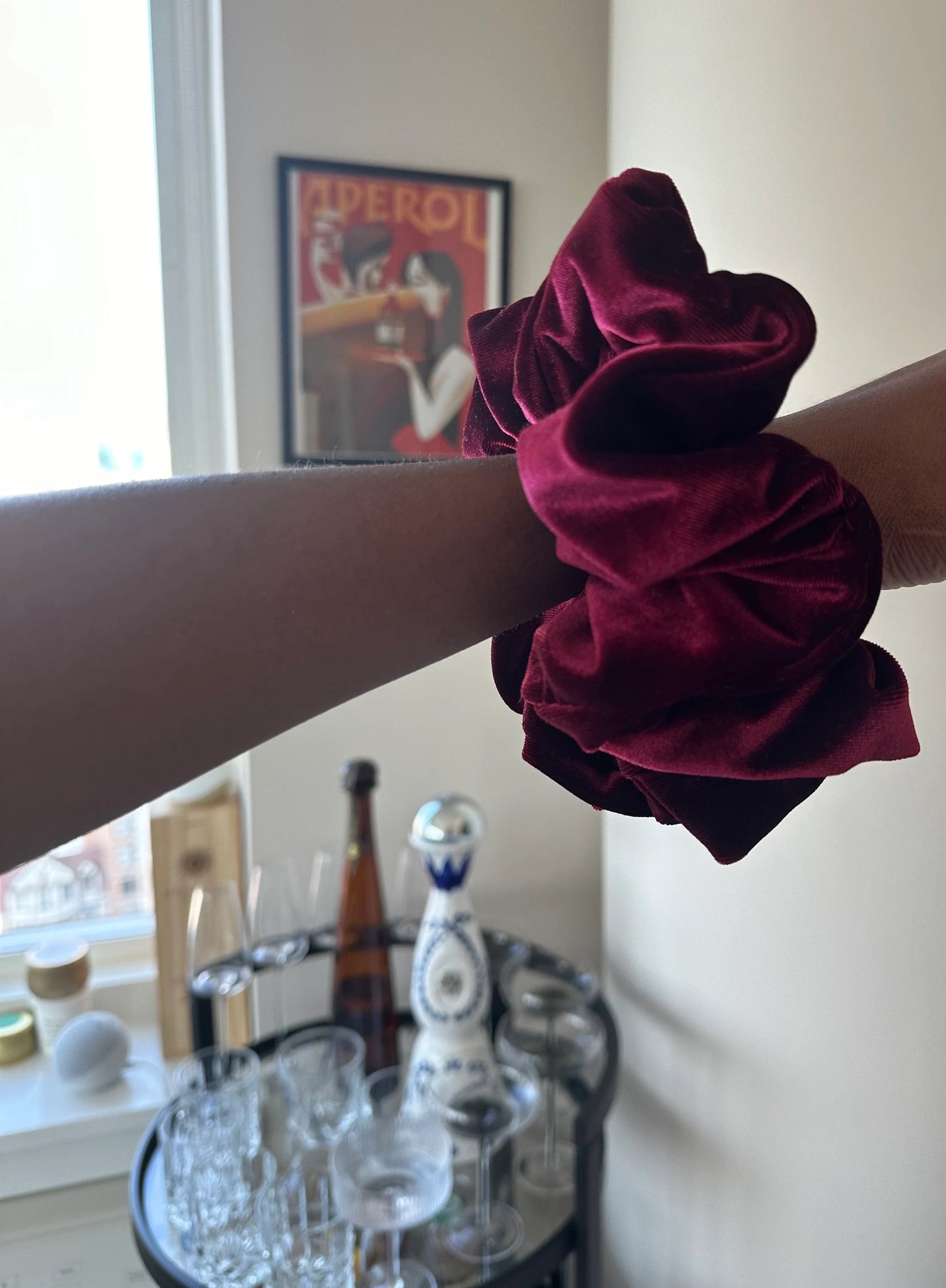 Dark Red Velvet Scrunchie