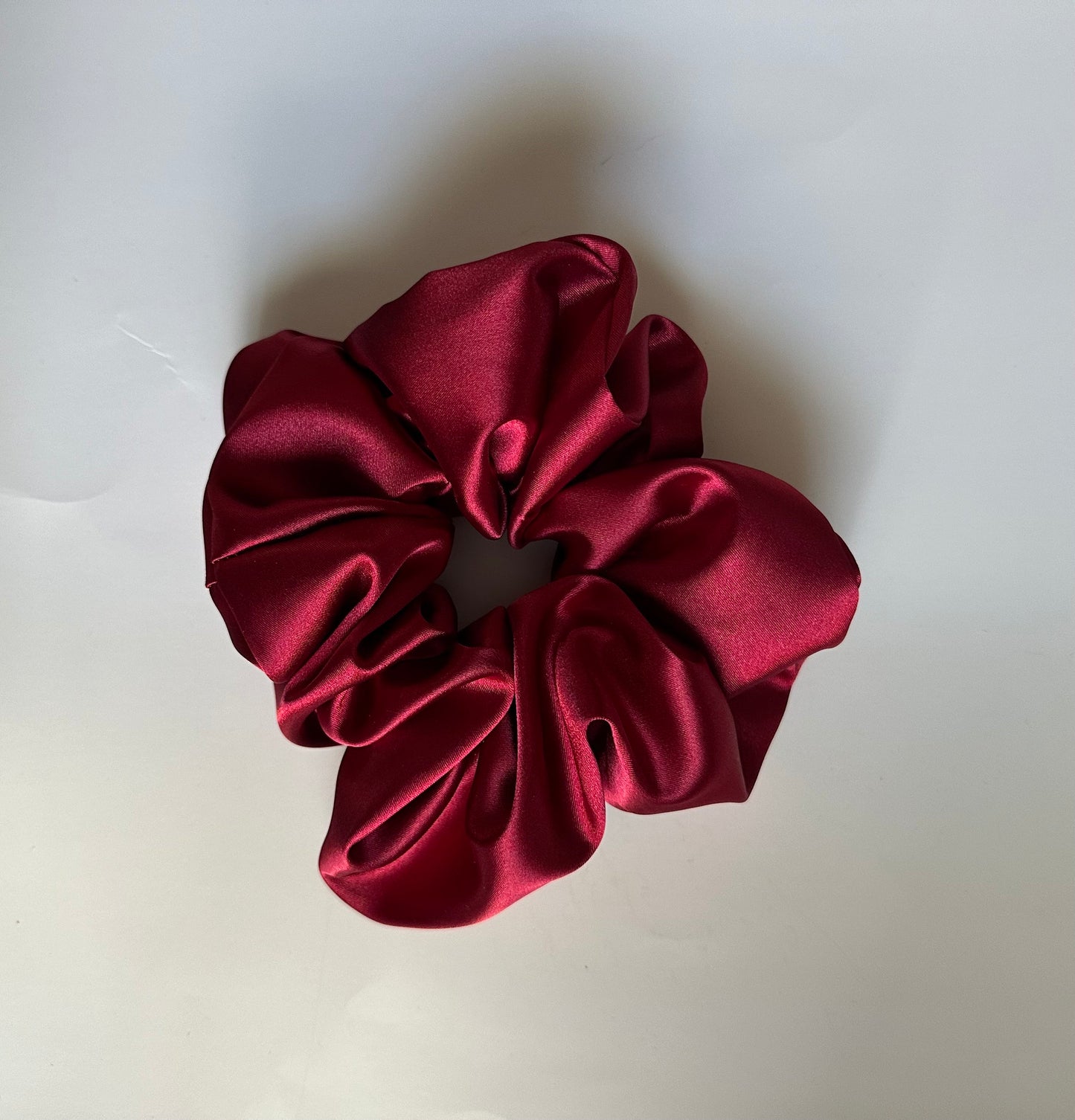 Aurora Red Satin Silk Scrunchie