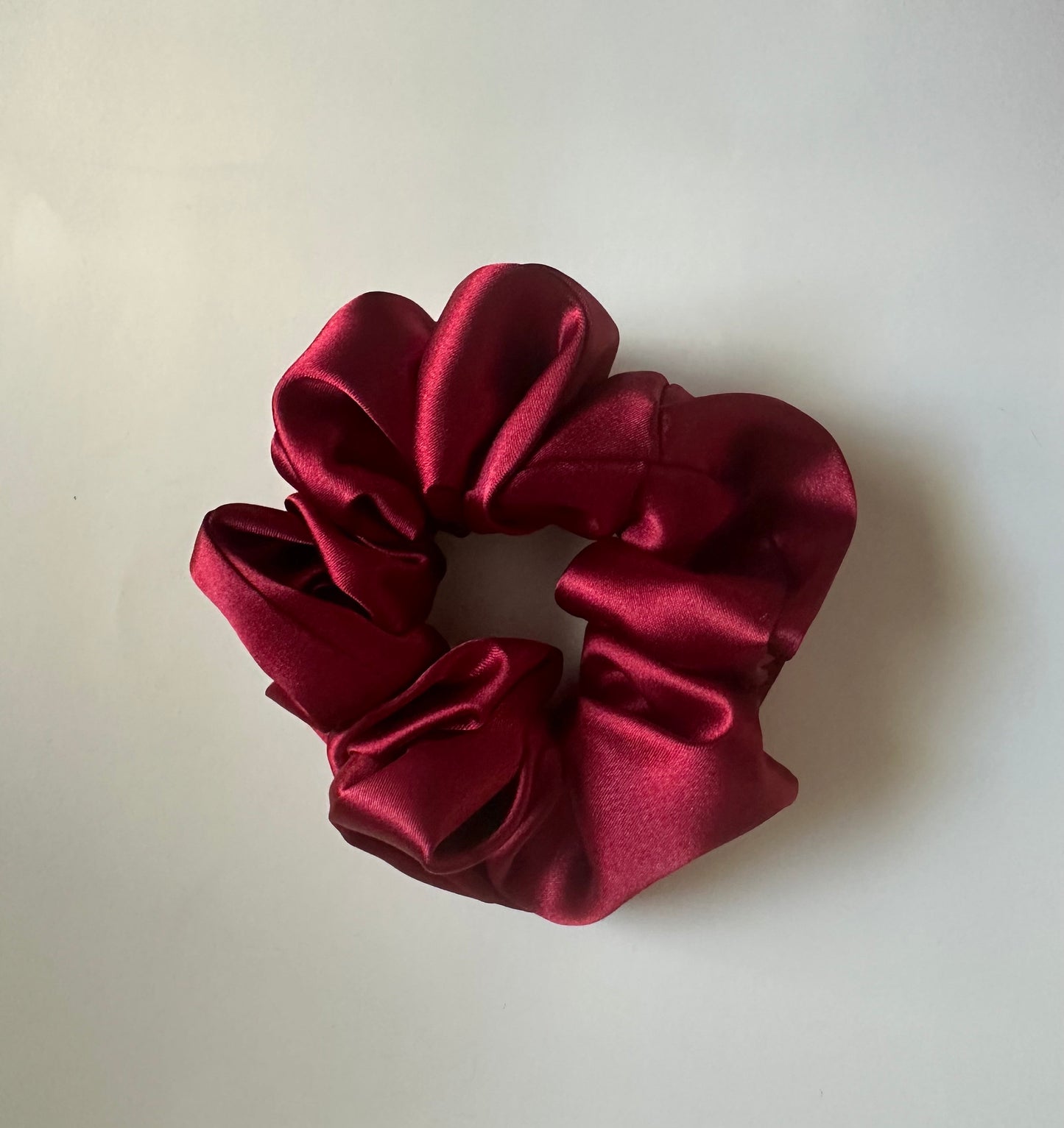 Aurora Red Satin Silk Scrunchie