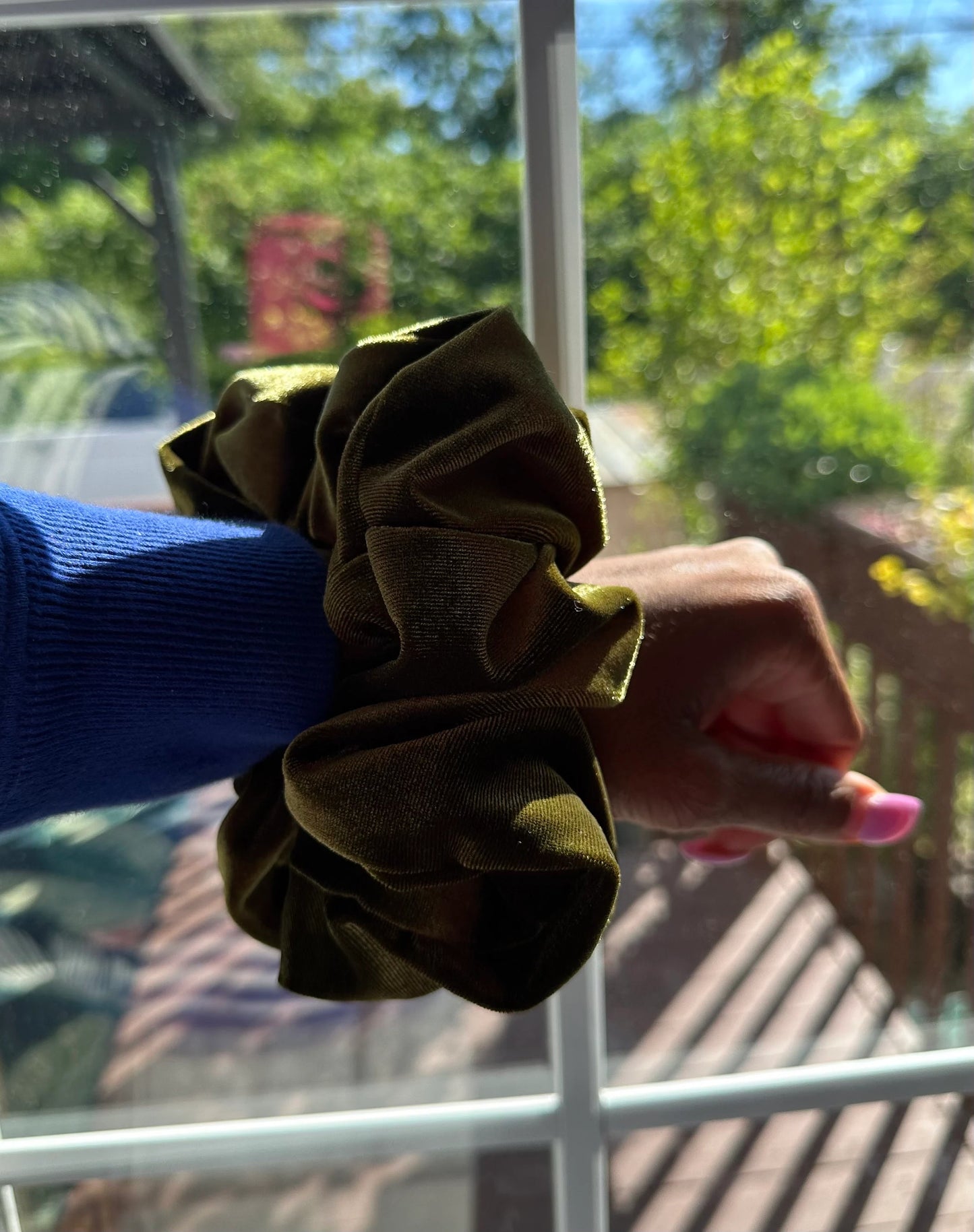 Green Velvet Scrunchie