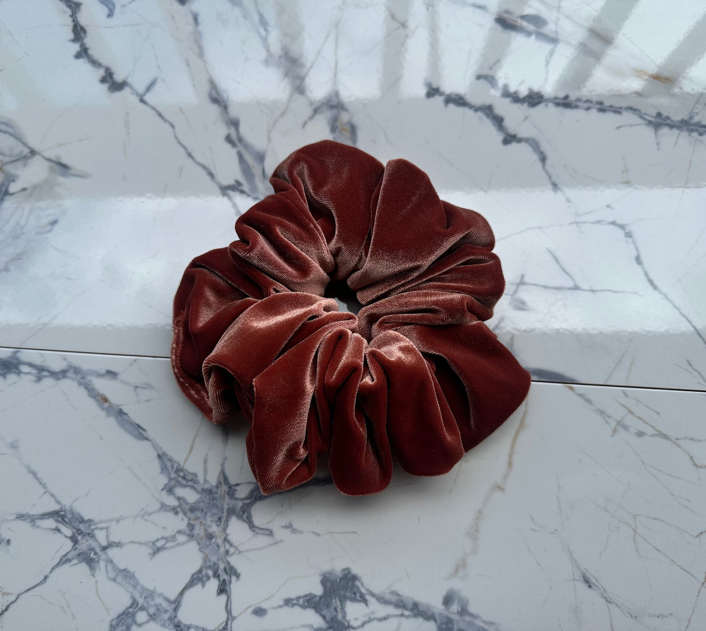 Burnt Orange Velvet Scrunchie