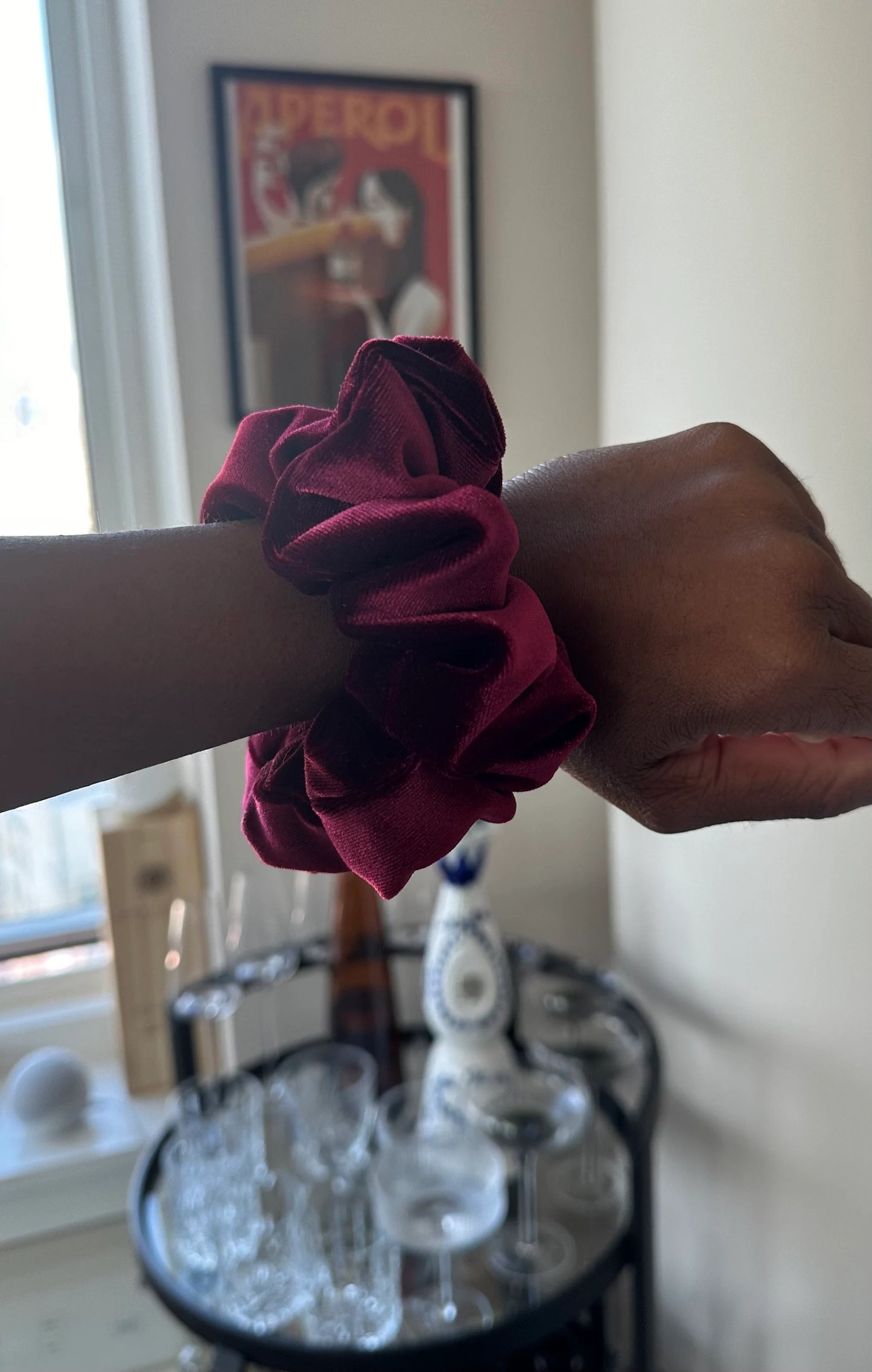 Dark Red Velvet Scrunchie