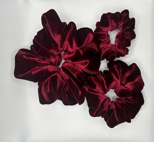 Burgundy Velvet Scrunchie