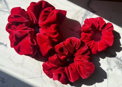 Candy Apple Red Velvet Scrunchie
