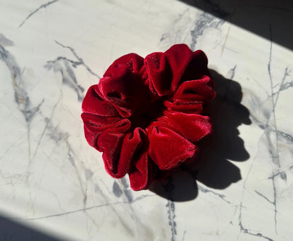 Candy Apple Red Velvet Scrunchie