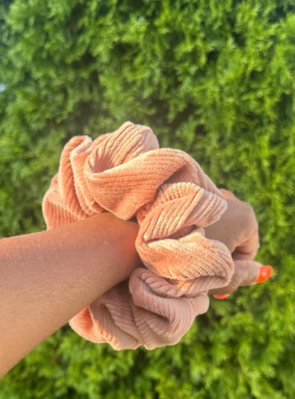Brown Corduroy Scrunchie