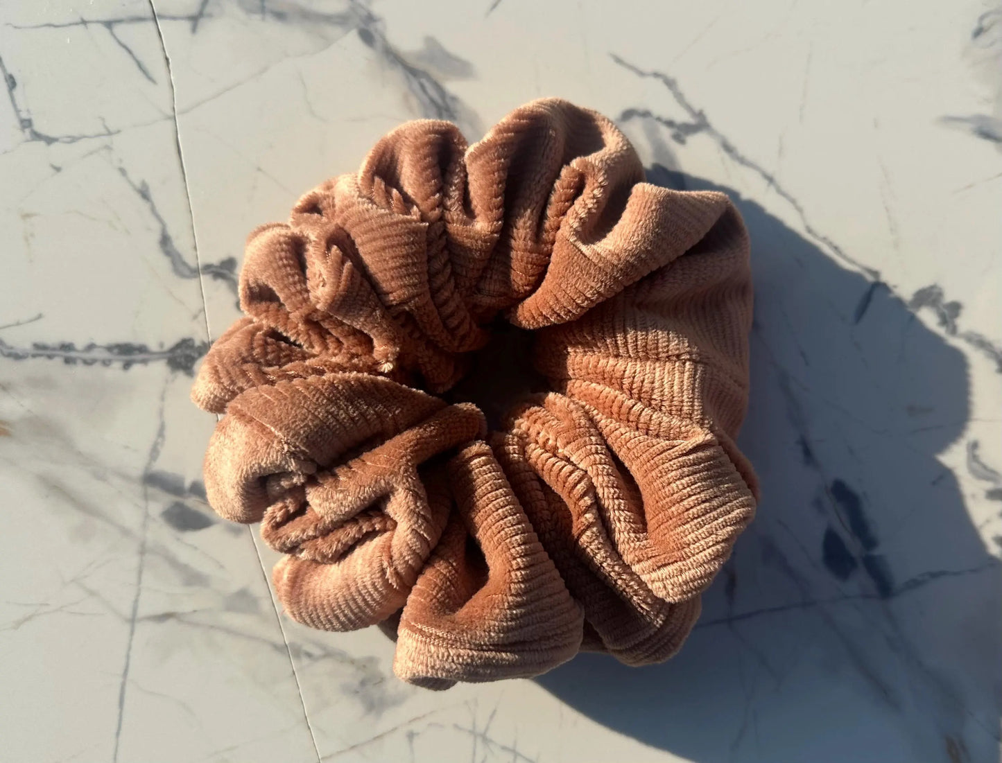 Brown Corduroy Scrunchie