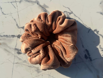 Brown Corduroy Scrunchie