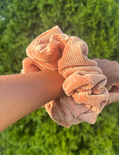 Brown Corduroy Scrunchie