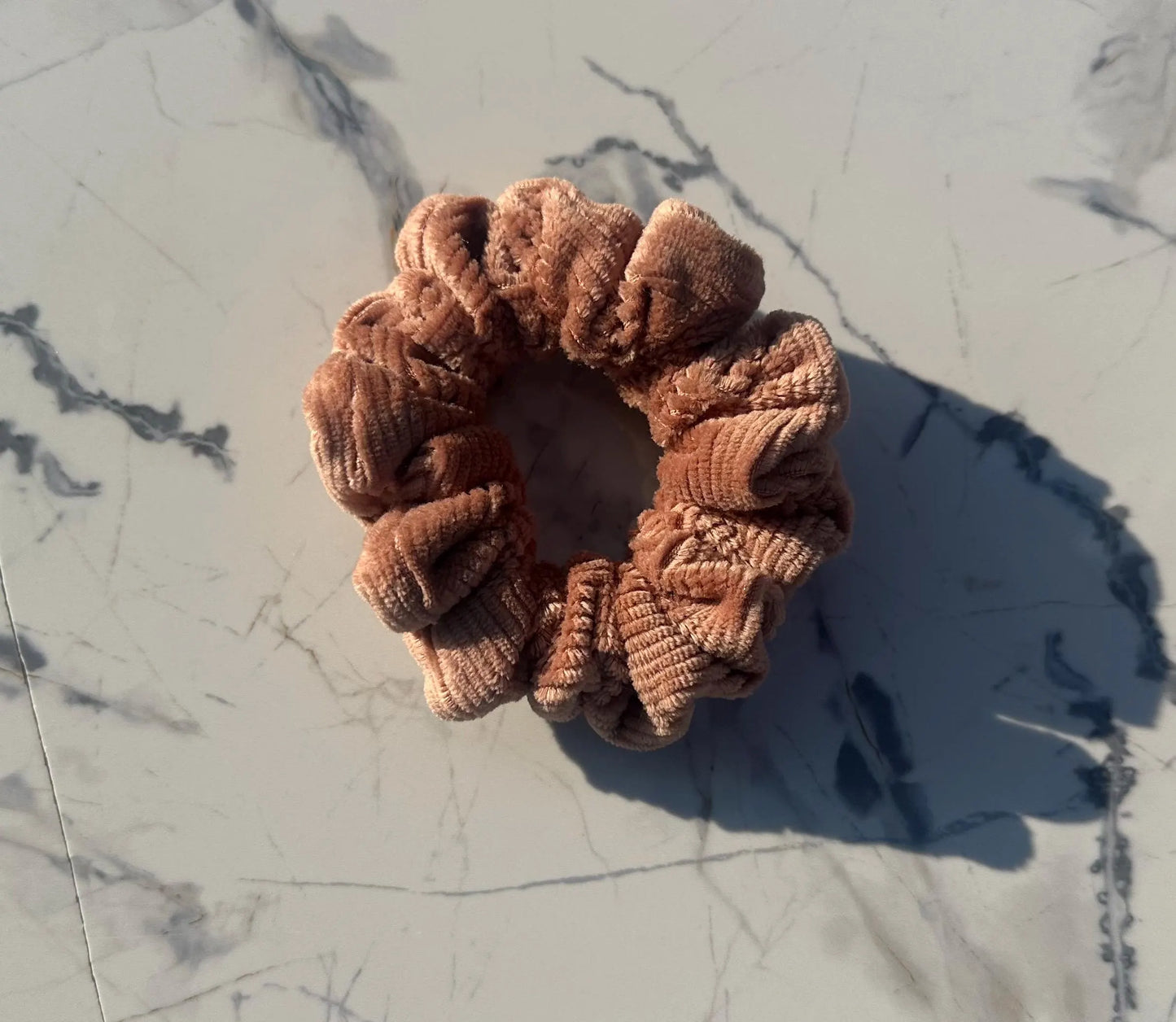 Brown Corduroy Scrunchie