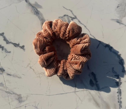 Brown Corduroy Scrunchie