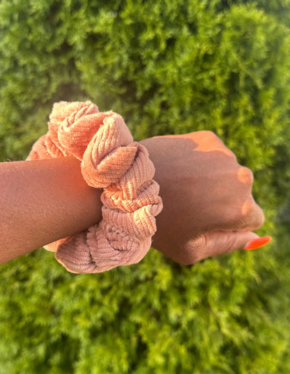 Brown Corduroy Scrunchie