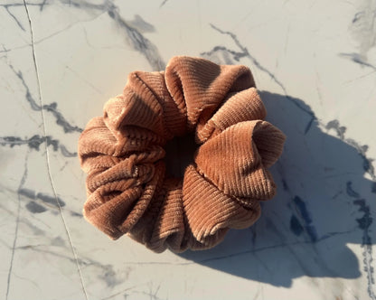 Brown Corduroy Scrunchie