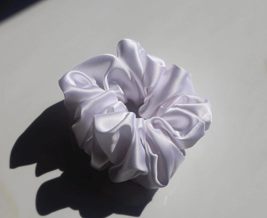 White Satin Scrunchie