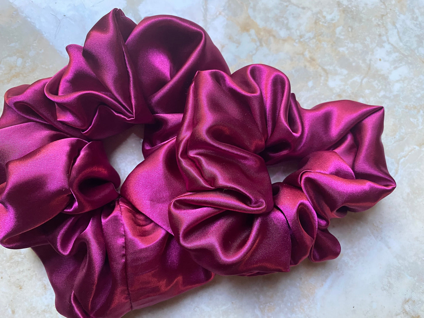 Emma Magenta Extra Large Satin Silk Scrunchie