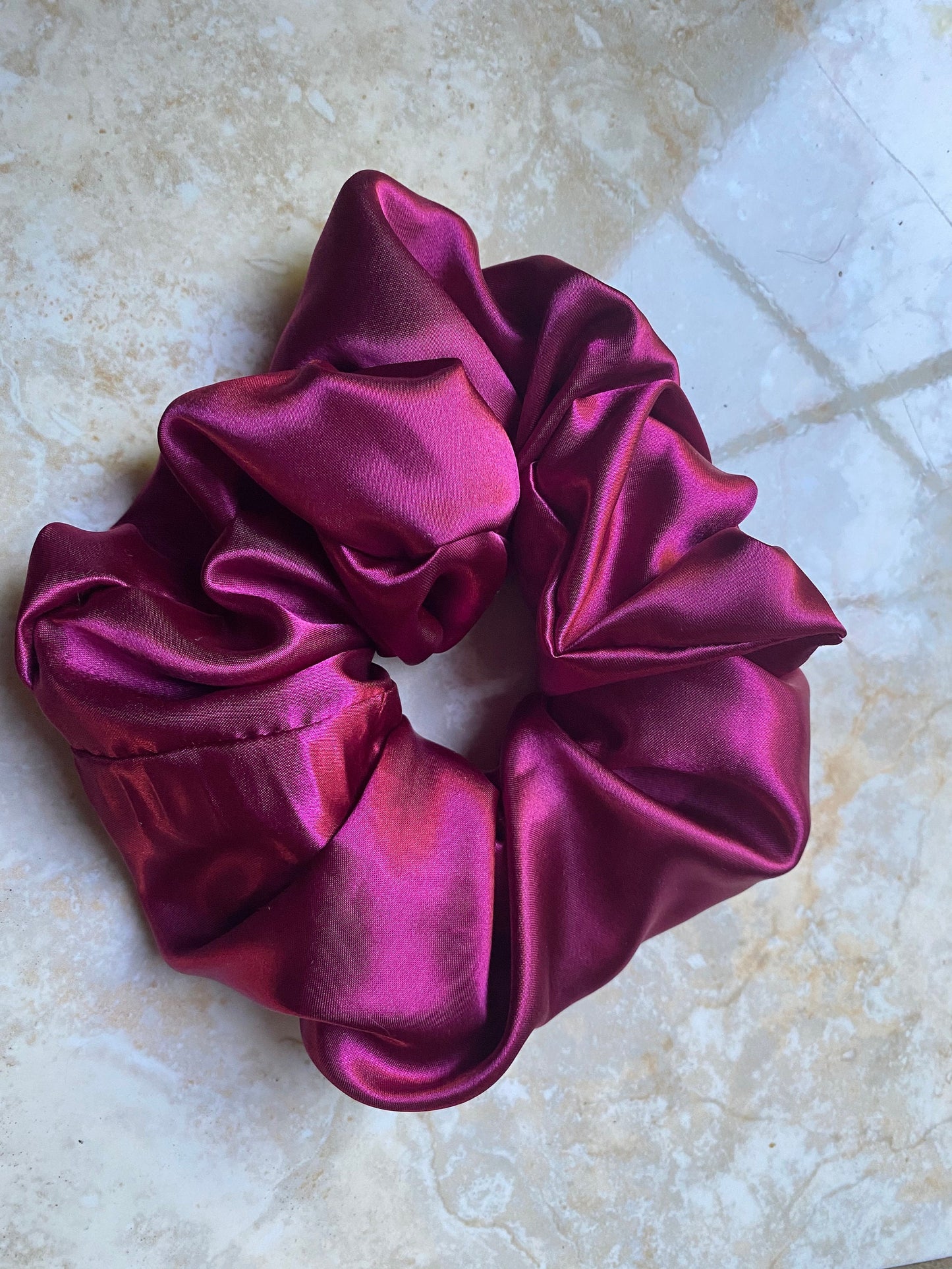 Emma Magenta Extra Large Satin Silk Scrunchie