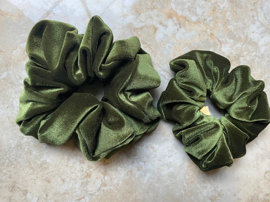 Lori Light Green Velvet Scrunchie