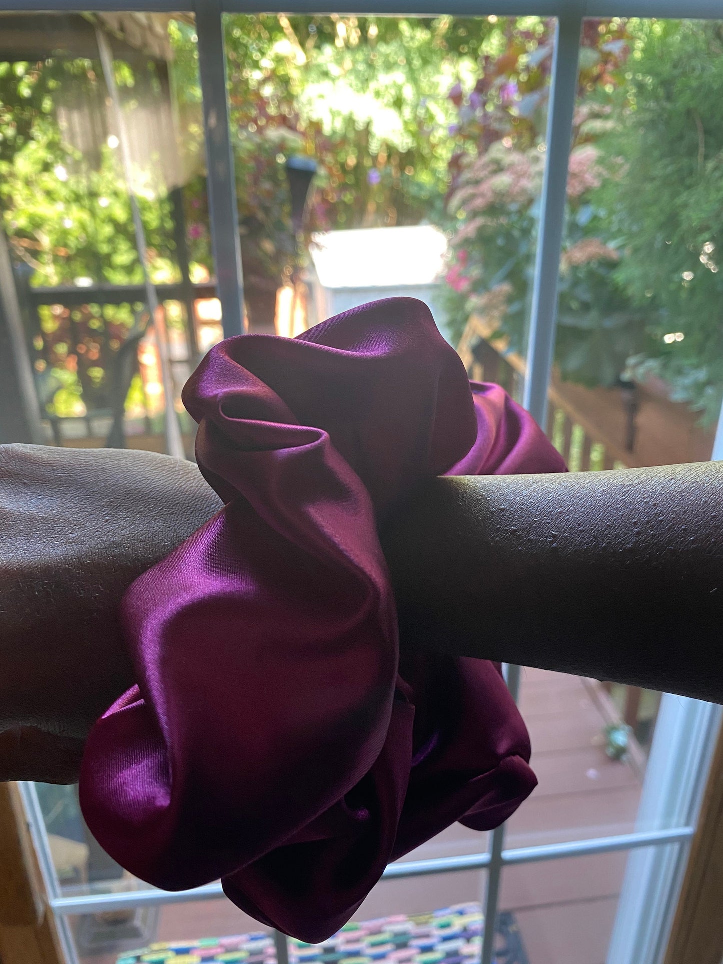 Emma Magenta Extra Large Satin Silk Scrunchie