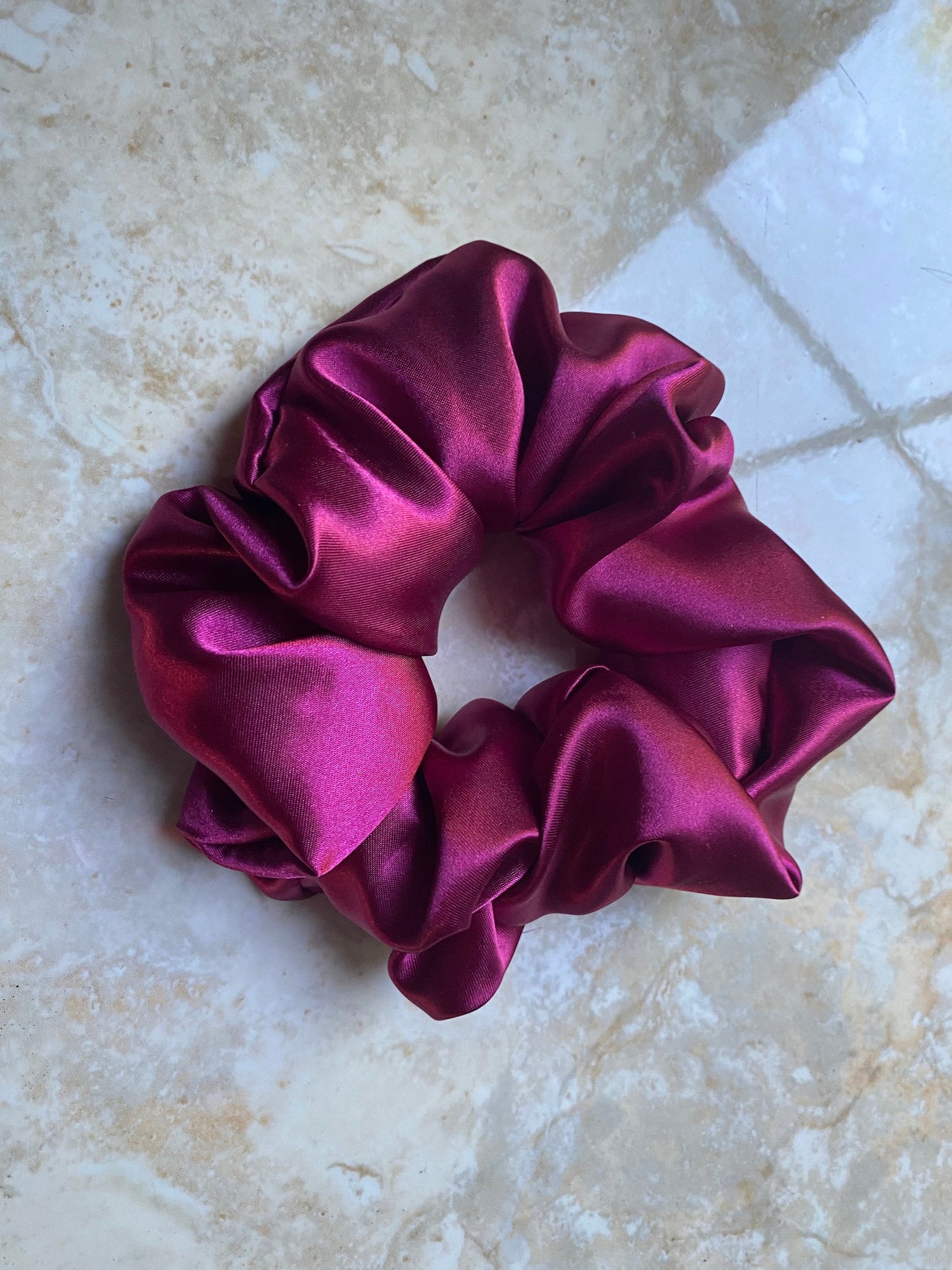 Emma Magenta Extra Large Satin Silk Scrunchie