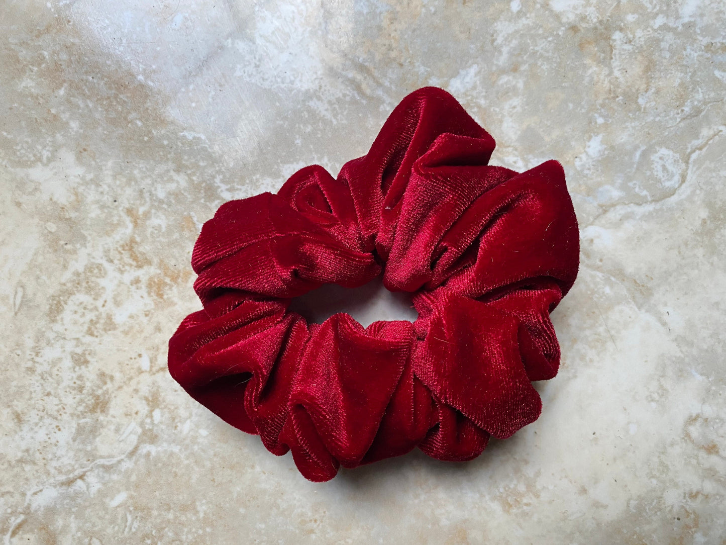 Annie Candy Apple Red Velvet Scrunchie