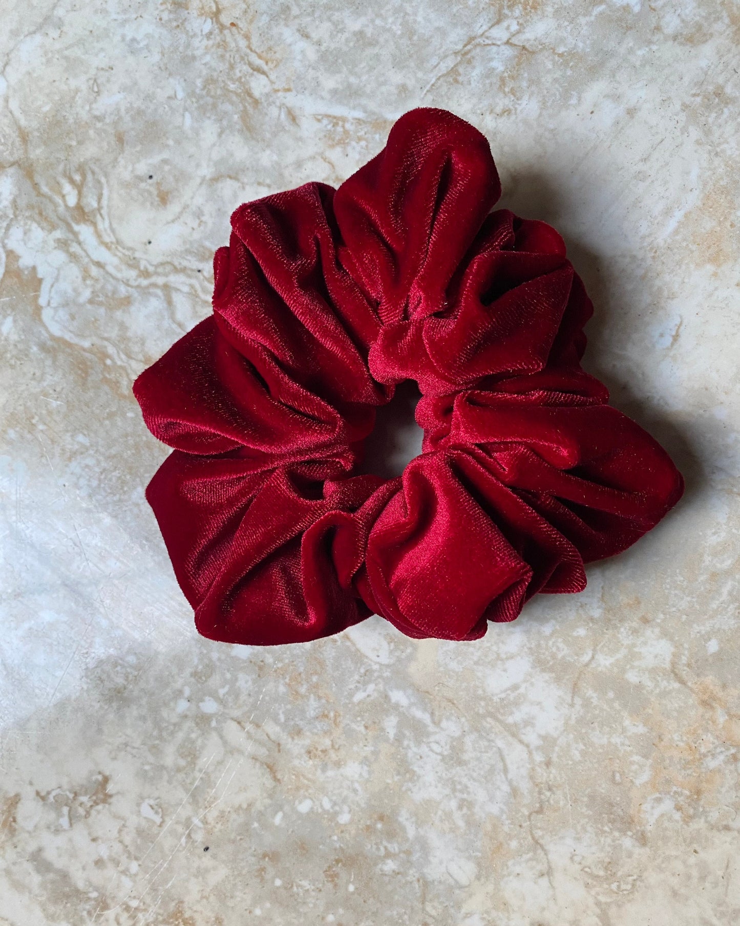 Annie Candy Apple Red Velvet Scrunchie