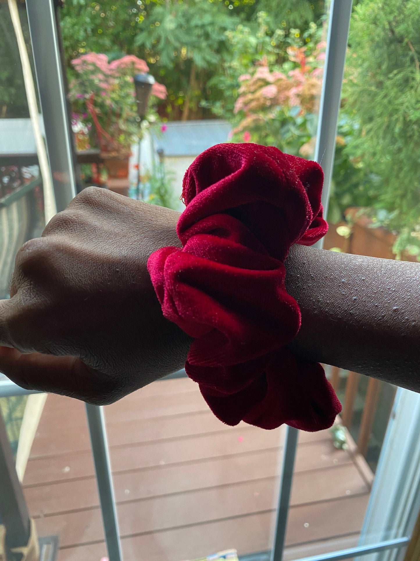 Annie Candy Apple Red Velvet Scrunchie