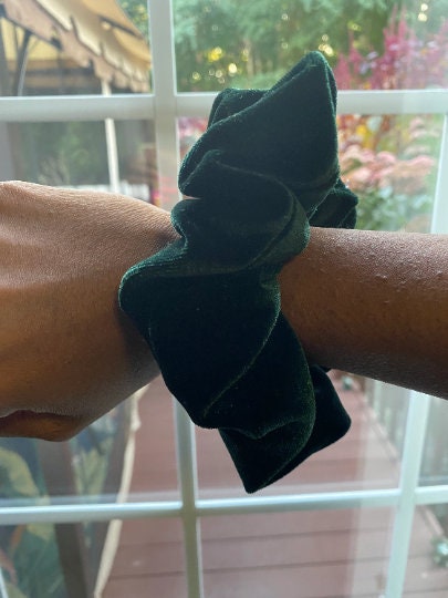 Cara Green Velvet Scrunchie