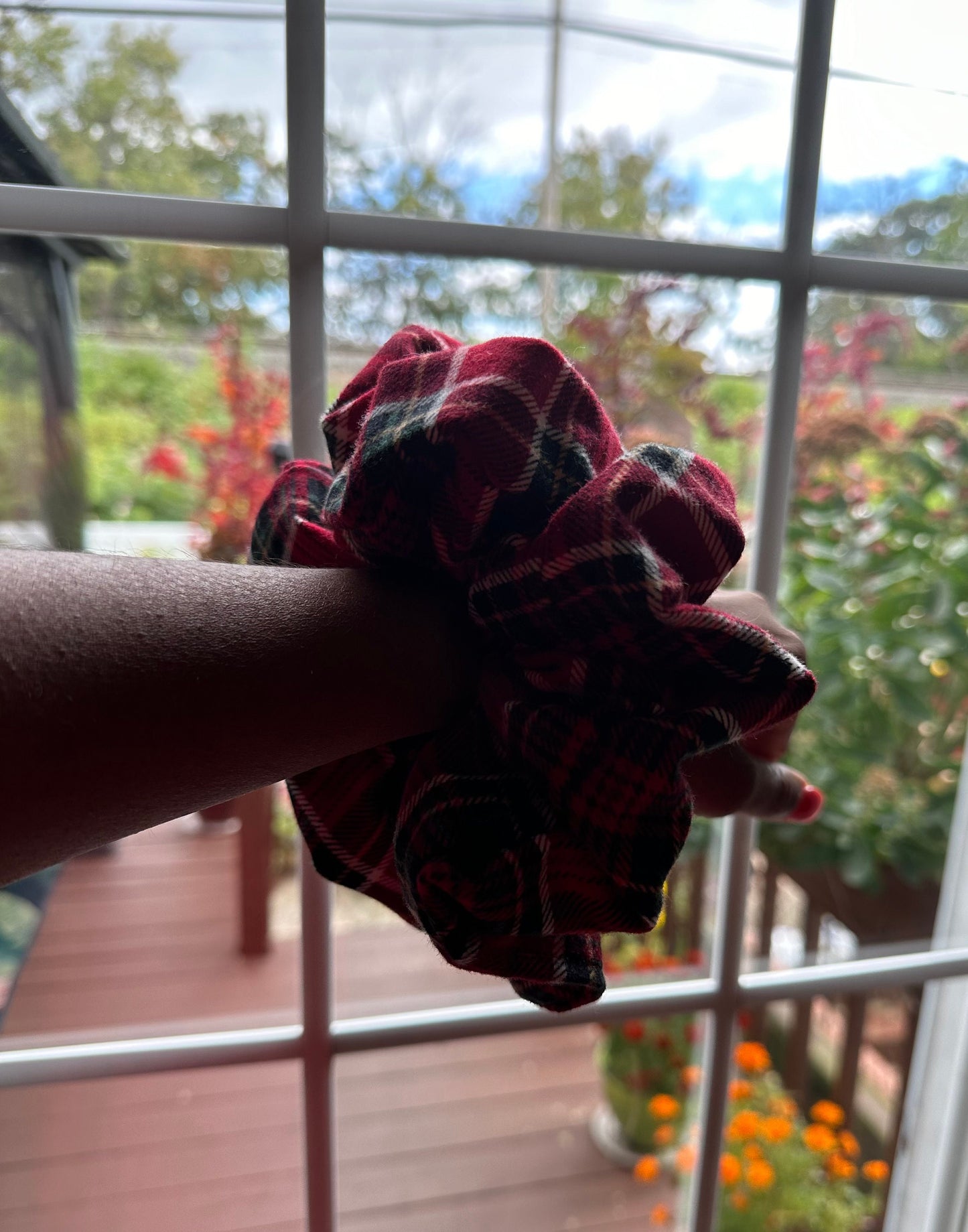 Ashley Red, Green & White Plaid Extra Large Scrunchie